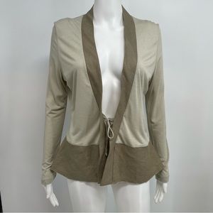 CARLA ZAMPATTI Lightweight Jacket Top Women’s 12 tie Viscose Contrast Linen